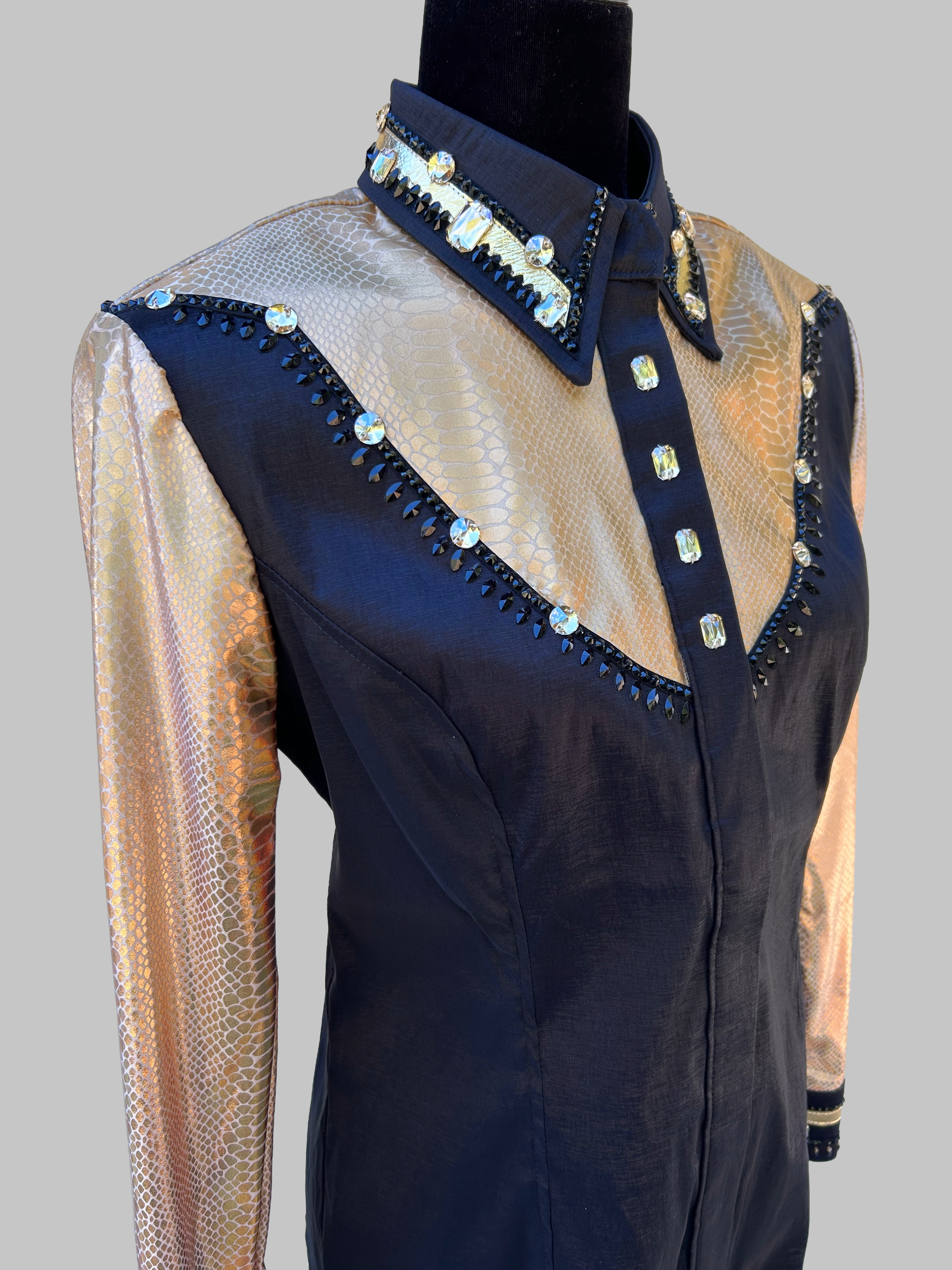 Black & Gold Punchy Couture Horse Show Dayshirt