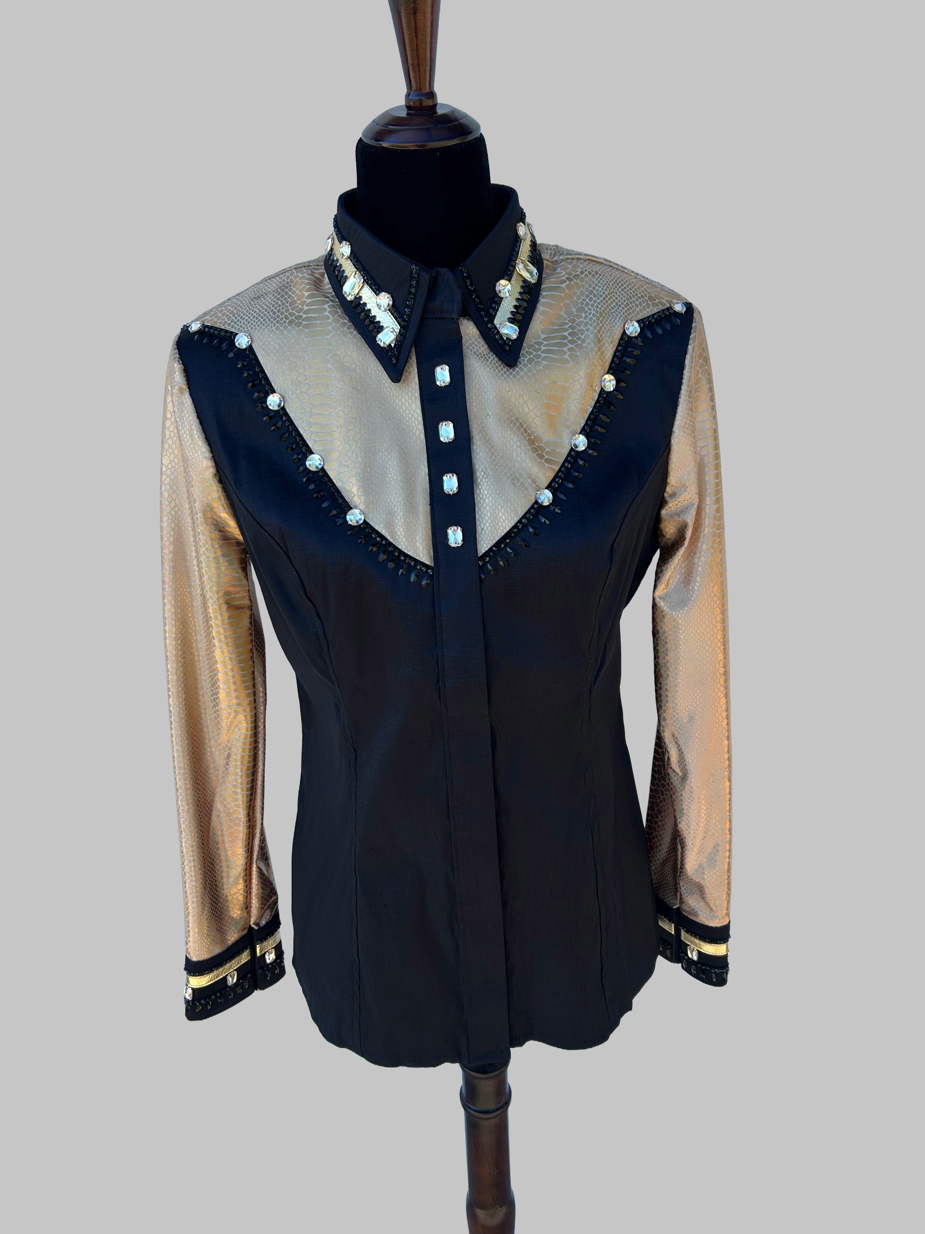 Black & Gold Punchy Couture Horse Show Dayshirt